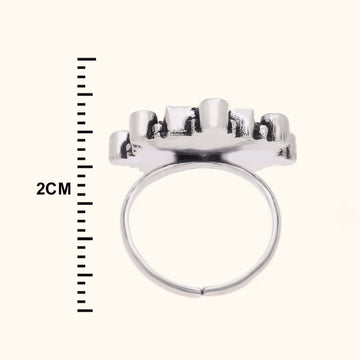 Charming 925 Silver Toe Ring with Pink & White Stones